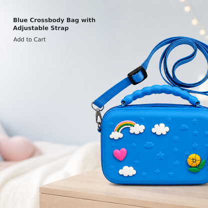 Blue Crossbody Bag with Adjustable Strap