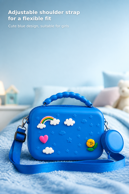 Blue Crossbody Bag with Adjustable Strap